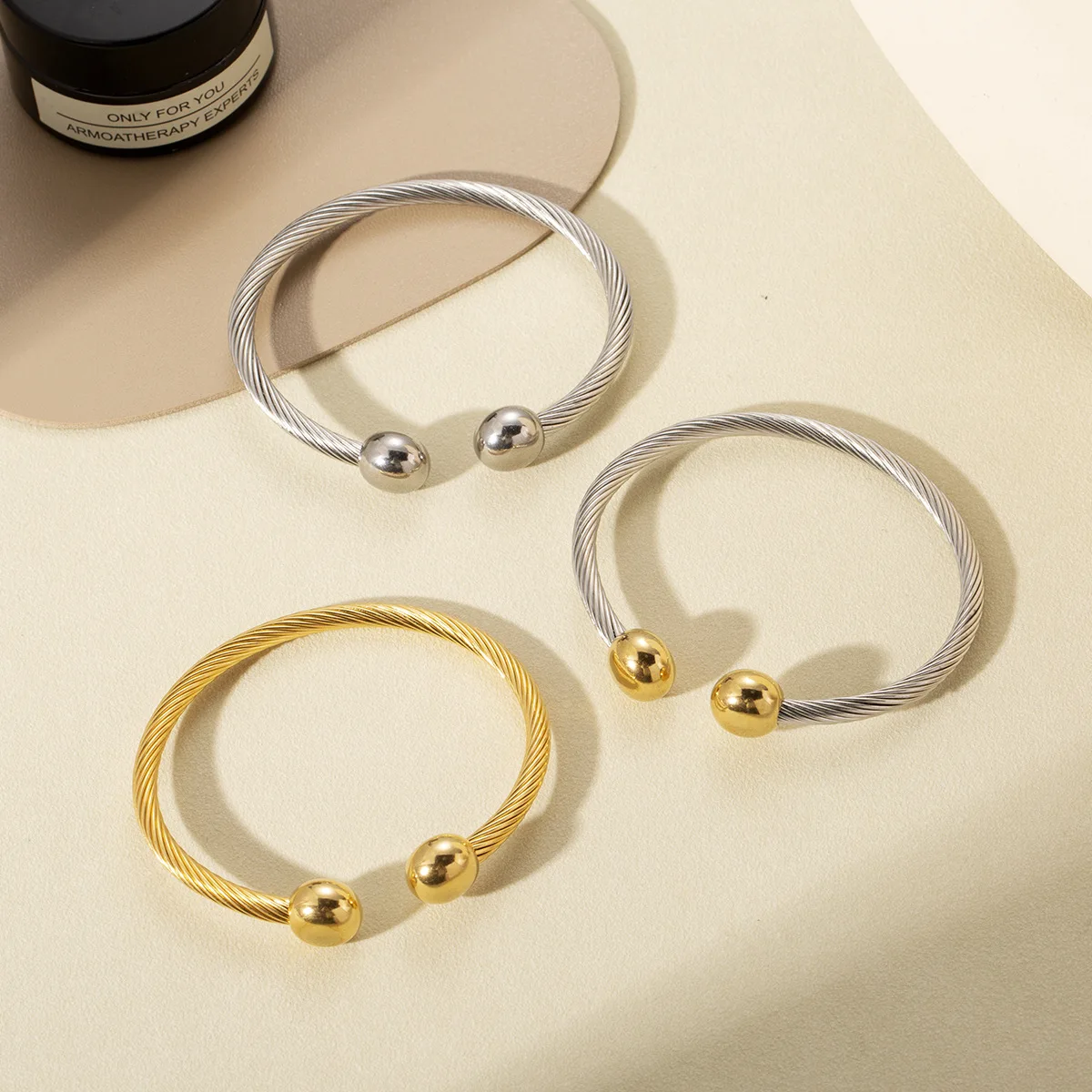 

Stainless Steel Metal Women Men Opening Bangles Bracelet High Quality Cool Punk Jewelry No Fade