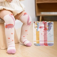 3 Pairs/Lot Kids Cotton Socks Spring & Autumn Free Size Heelless Baby Over-knee Socks Cartoon Dinosaur Toddler Boys Girls Socks