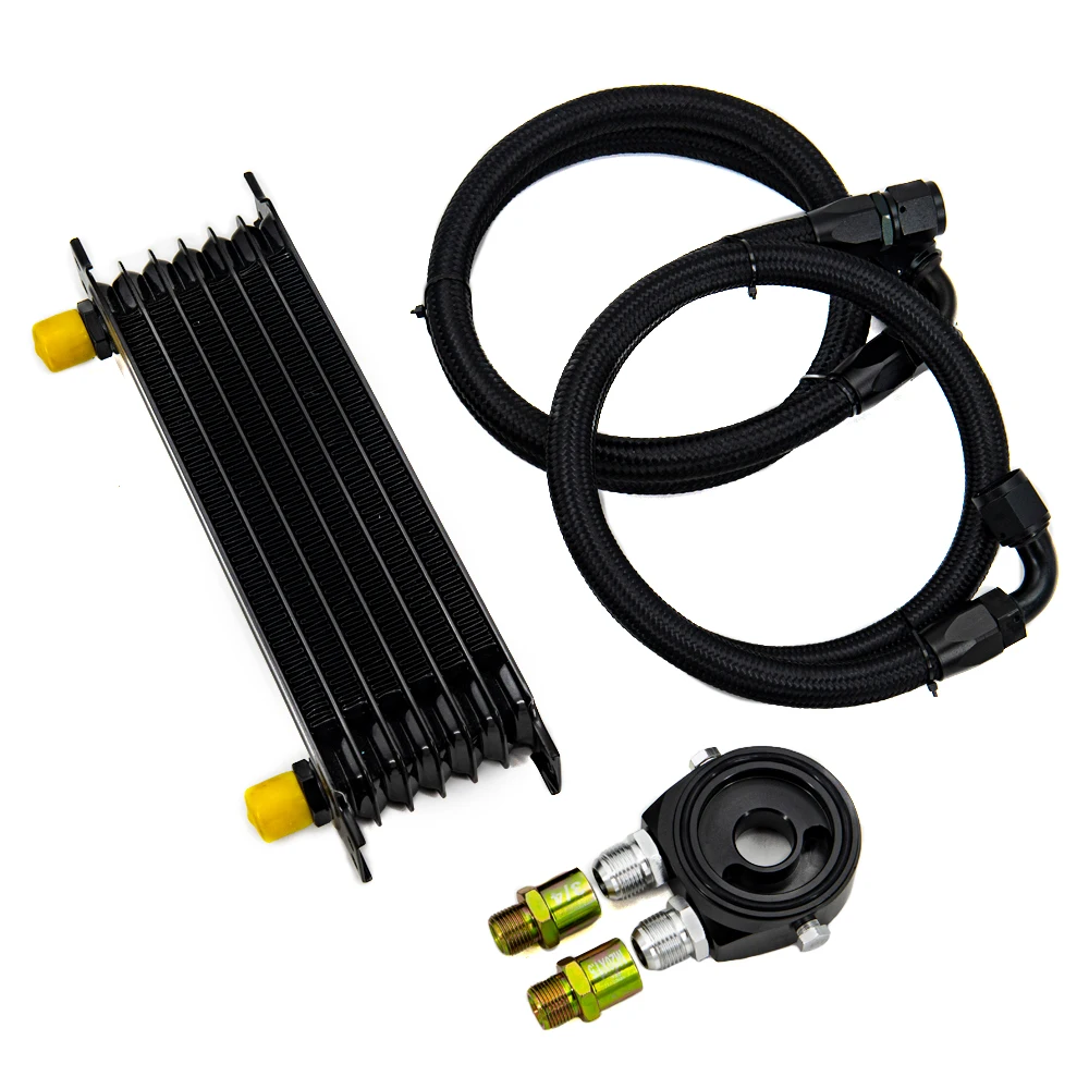 7 рядов комплект масляного радиатора адаптер фильтра AN10 с нейлоновым шлангом из