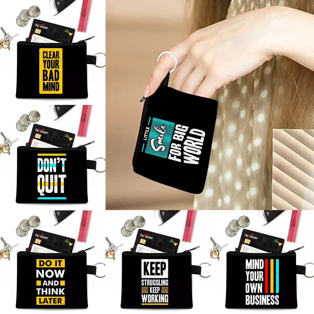 

Coin Purses Women's Wallet Fashion Ladies Clutch Change Purse Female Mini Money Bag Casual Portable Funny Letter Print Handbags