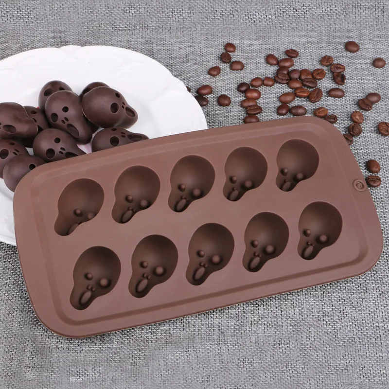 

Halloween DIY Creative Bat Skull Cookie Chocolate Mold Silicone Cookie Candy Pudding Jelly Mold Baking Tools Kitchen Accessories