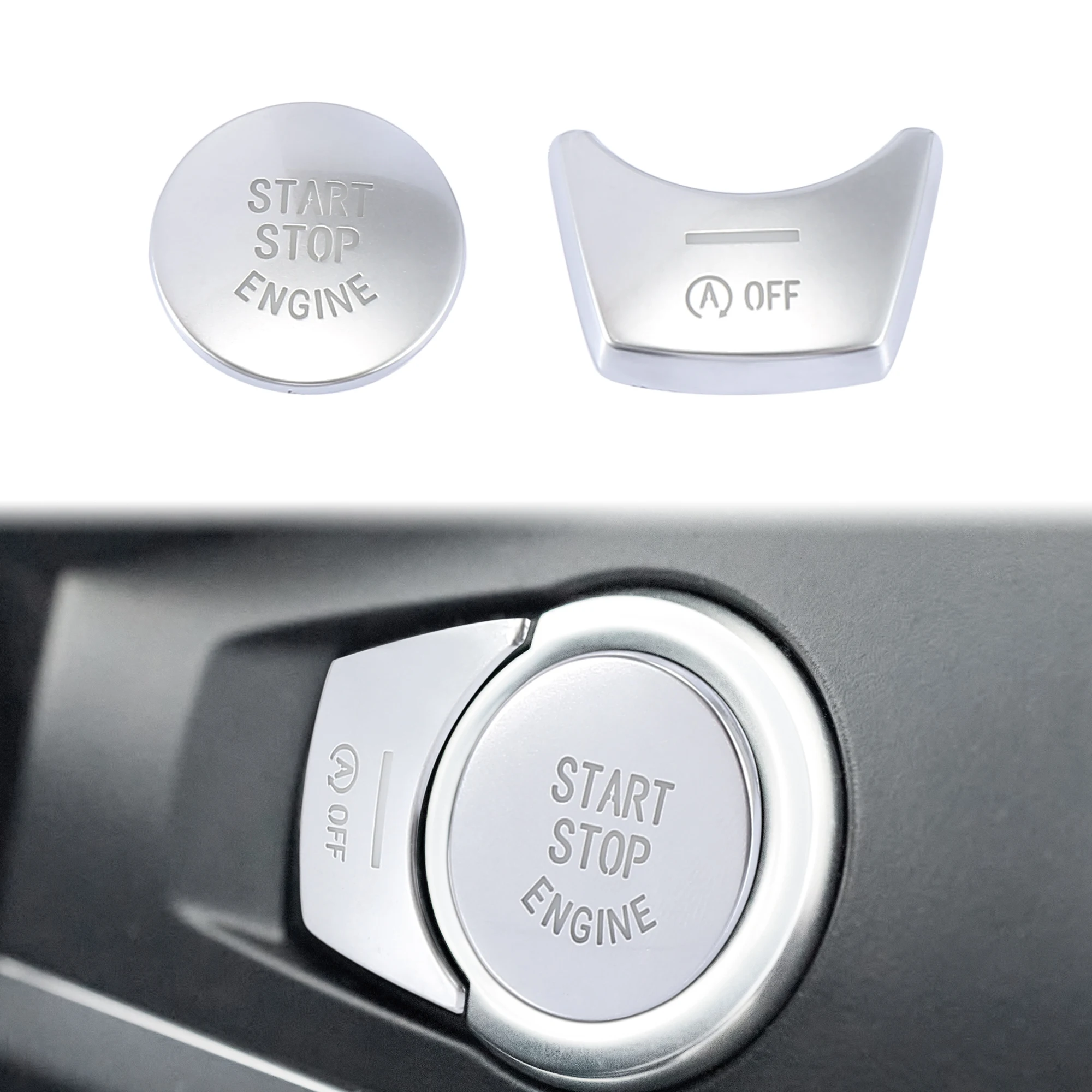 

Uxcell Car Off and Engine Start Stop Switch Button Cover Set for BMW 5 Series 2011-2017