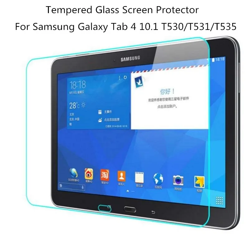 

Premium 9H 0.3mm Tempered Glass Screen Protector for Samsung Galaxy Tab 4 10.1 SM-T530 T531 T535 10.1'' Tablet Protective Film