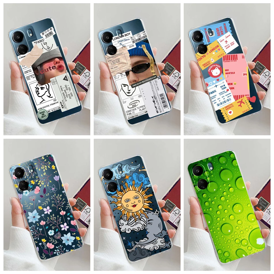 Чехол для Xiaomi POCO C65 прозрачный силиконовый мягкий ТПУ чехол телефона задняя