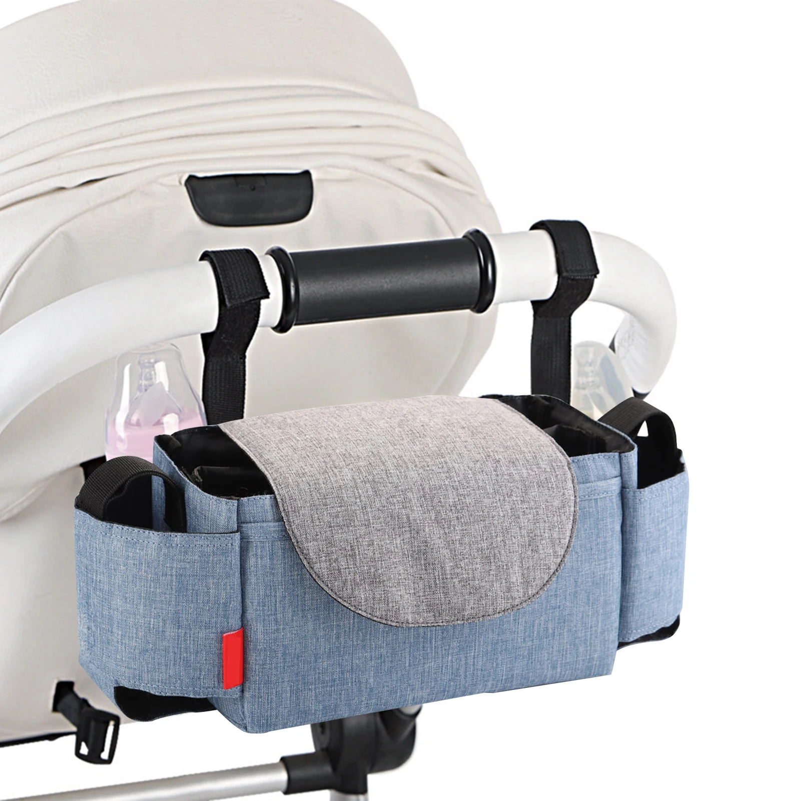 

Baby Stroller Organizer Large Capacity Baby Travel Bag Universal Stroller Accessories Bag With 2 Cup Holders Multiple Pockets