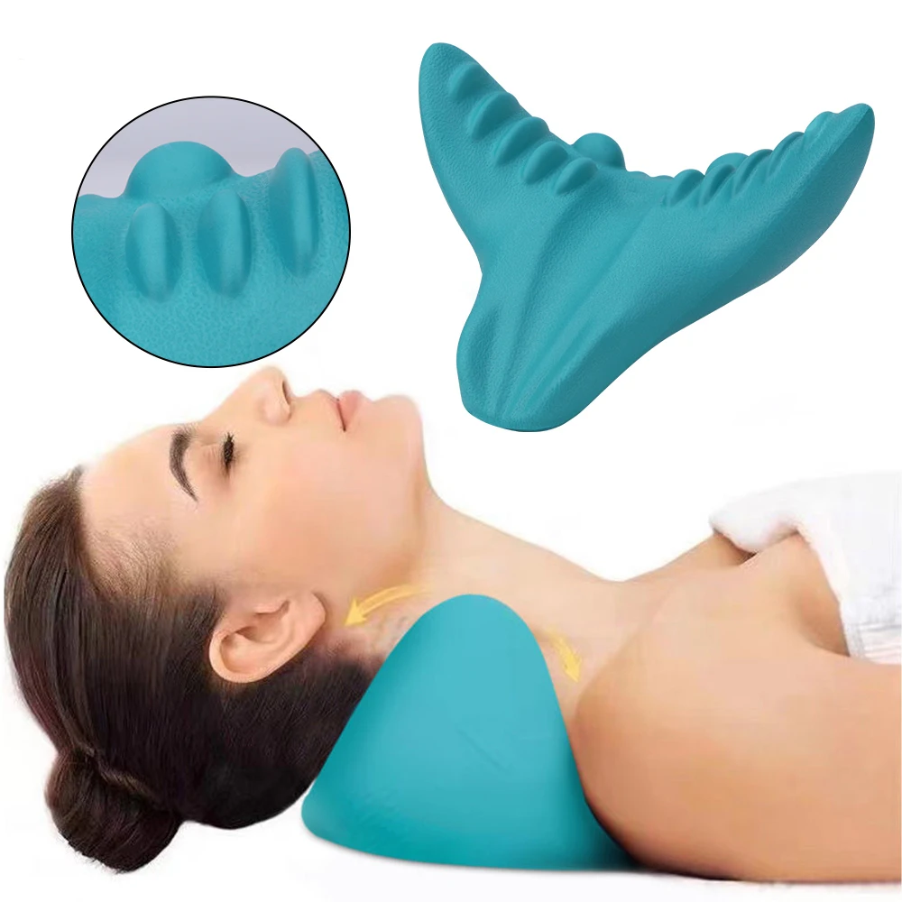 

Neck Shoulder Stretcher Massager Relaxer Cervical Chiropractic Traction Device Pillow for Pain Relief Cervical Spine Alignment