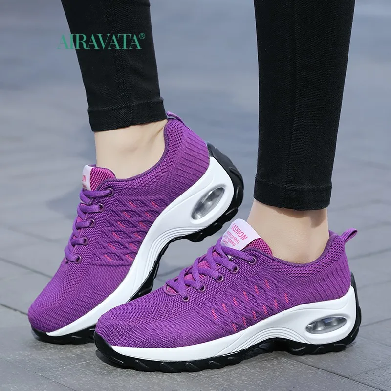 Sneakers Women Tennis Shoes Platforms Increasing Height Female Breathable Sports Footwear Air Cushion Lace-up Tenis Femenino