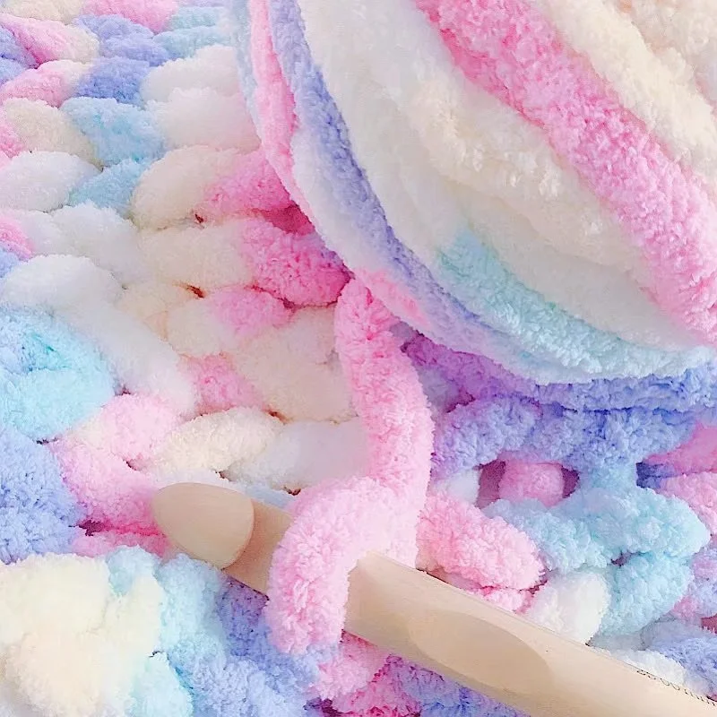 

27m Super Soft Bulky Thick Plush Velvet Chenille Wool Baby Warm Knitting Yarn Cotton Crochet Yarn DIY Blanket Scarf Chunky Yarn
