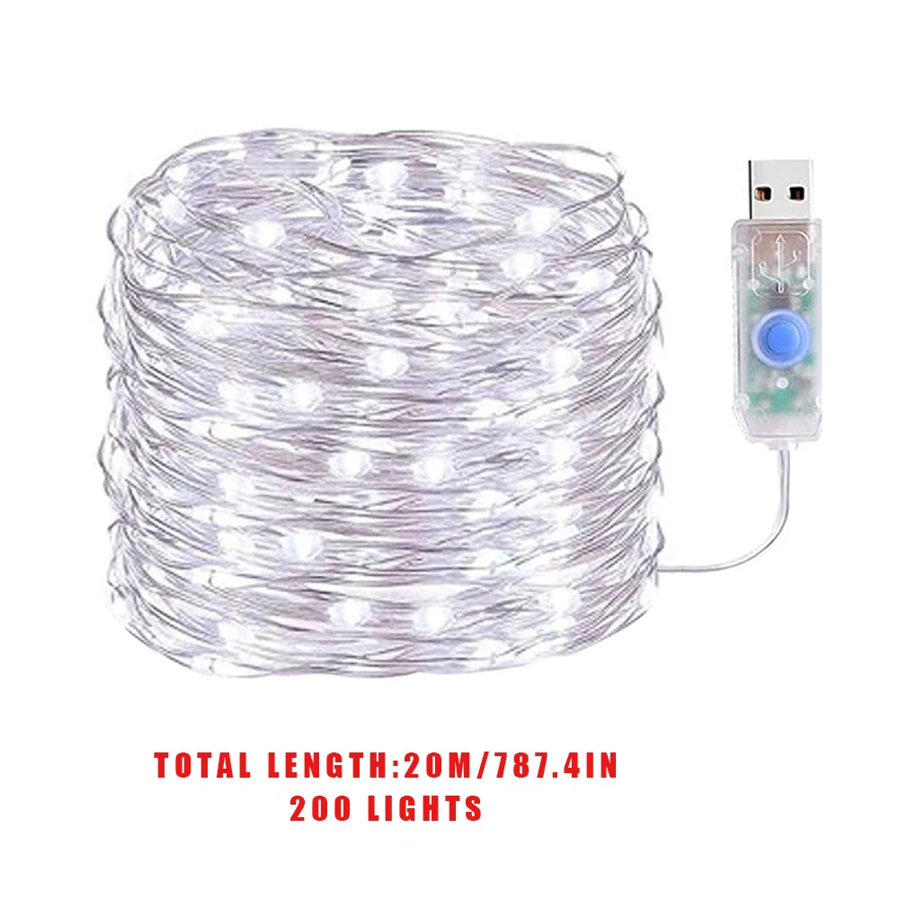 

USB LED Light String Night Light Home Office Garden Waterproof Remote Control Timer Lamp String 100/200LEDS for Party Xmas Decor