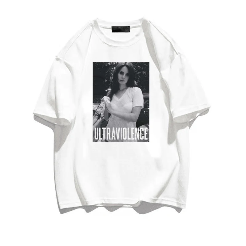 Lana Del Rey 90s Singer Graphics T-shirt Unisex Harajuku Men Vintage Short-sleeve T-shirts Oversized Tees Streetwear 90s Tops