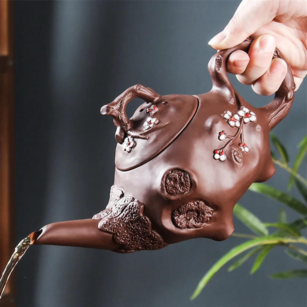 

Yixing пурпурный глиняный горшок Zhu Ni с длинным горлышком, весенний горшок, ручная фильтрация отверстий в шариках, чайный горшок, керамический ...