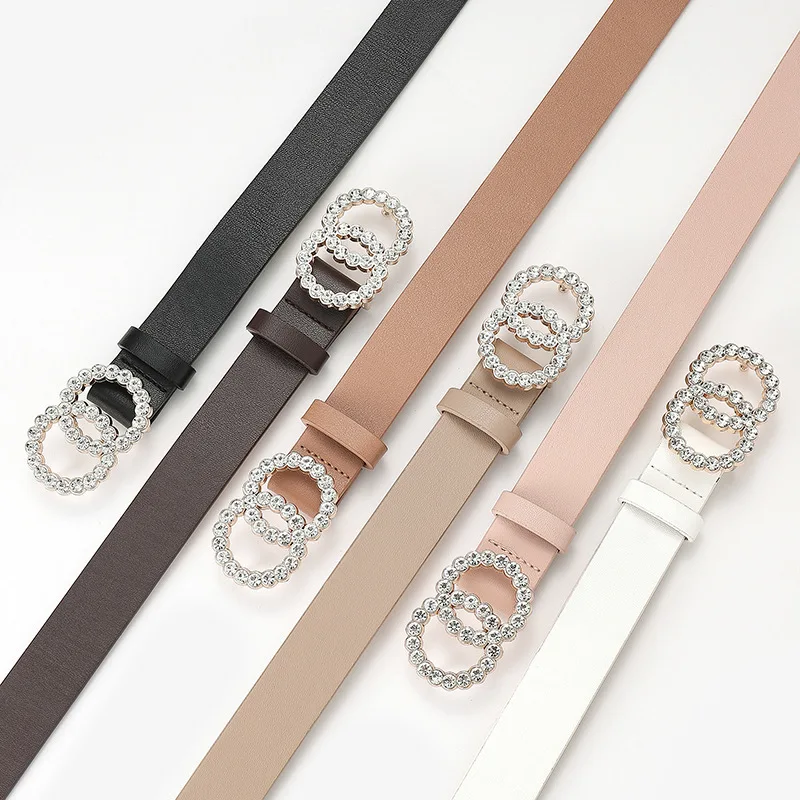

pu Leather belt women waist luxury black red belts for jeans dresses woman pearl studded buckle girls ladies fashion decorative
