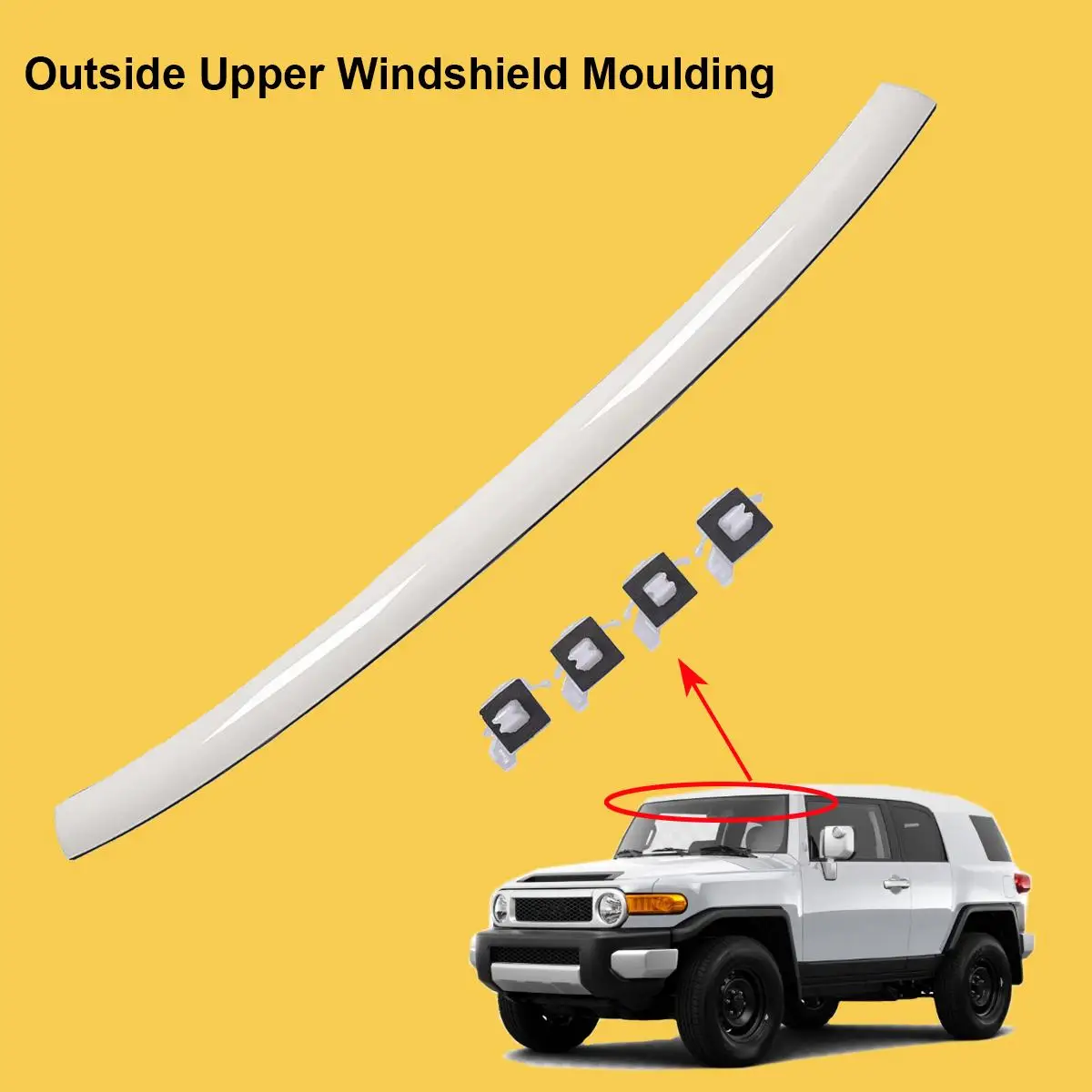 AP01 Front Upper Windshield Molding For Toyota FJ Cruiser 07-14 4.0L V6 7550335061A0