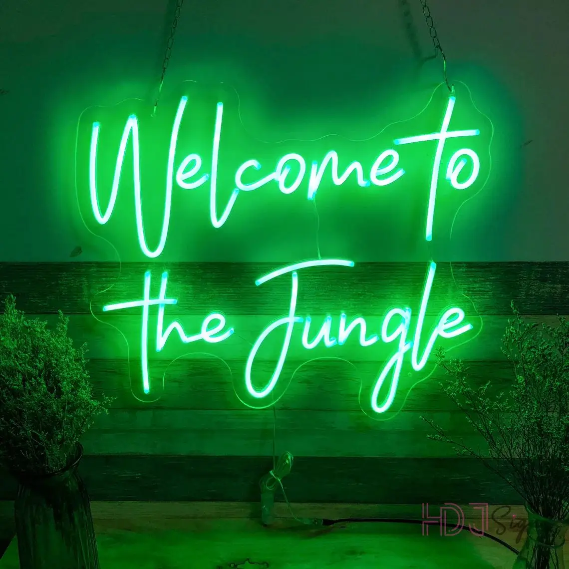 Welcome To The Jungle Neon Sign Custom Wall Decor, Neon Lights Led Sign for Bedroom Decor, LED Light Sign Party Decor, Personali