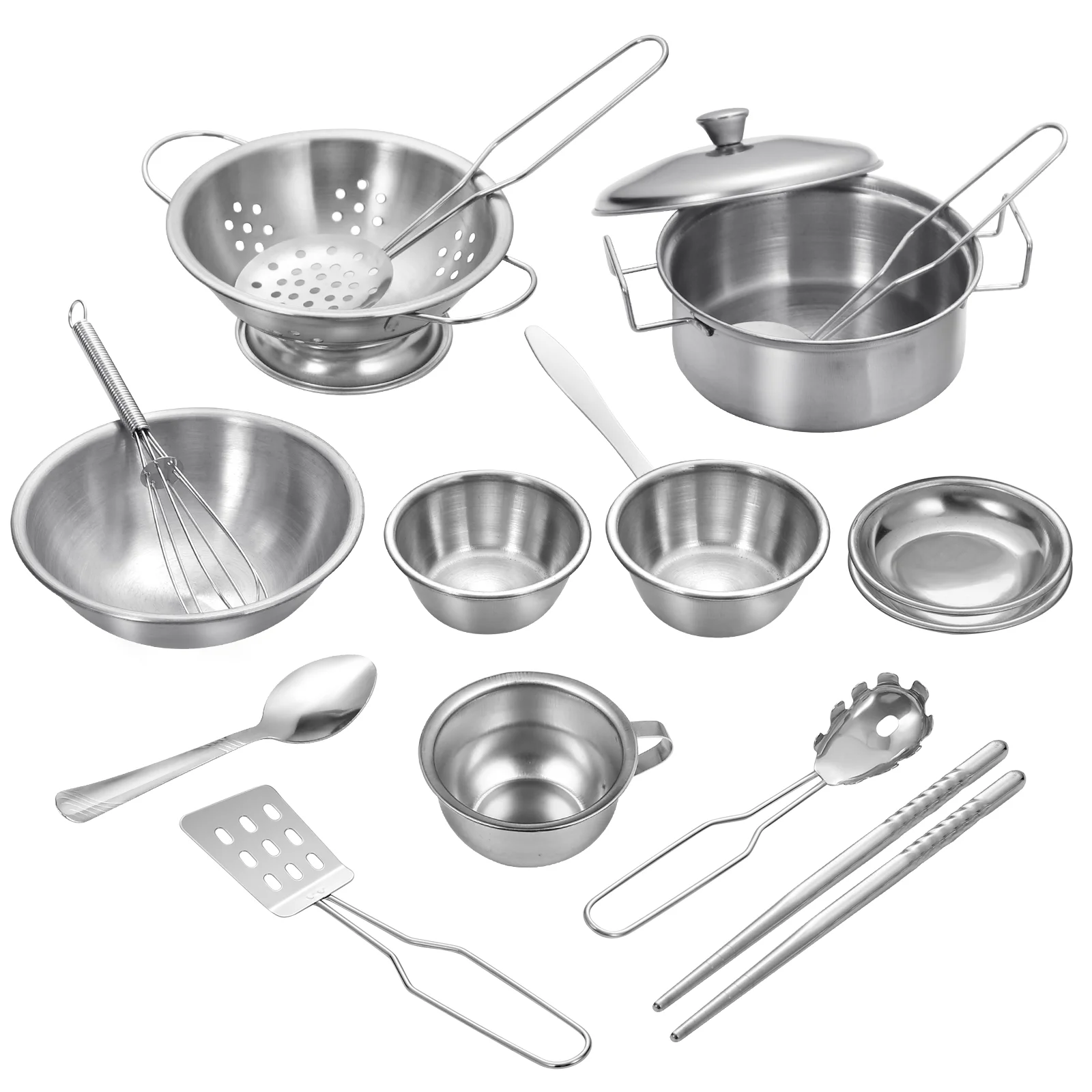 

Кухонные принадлежности для ролевых игр, Детские кастрюли и сковородки из нержавеющей стали, набор кухонных принадлежностей, обучающий инструмент для ролевых игр