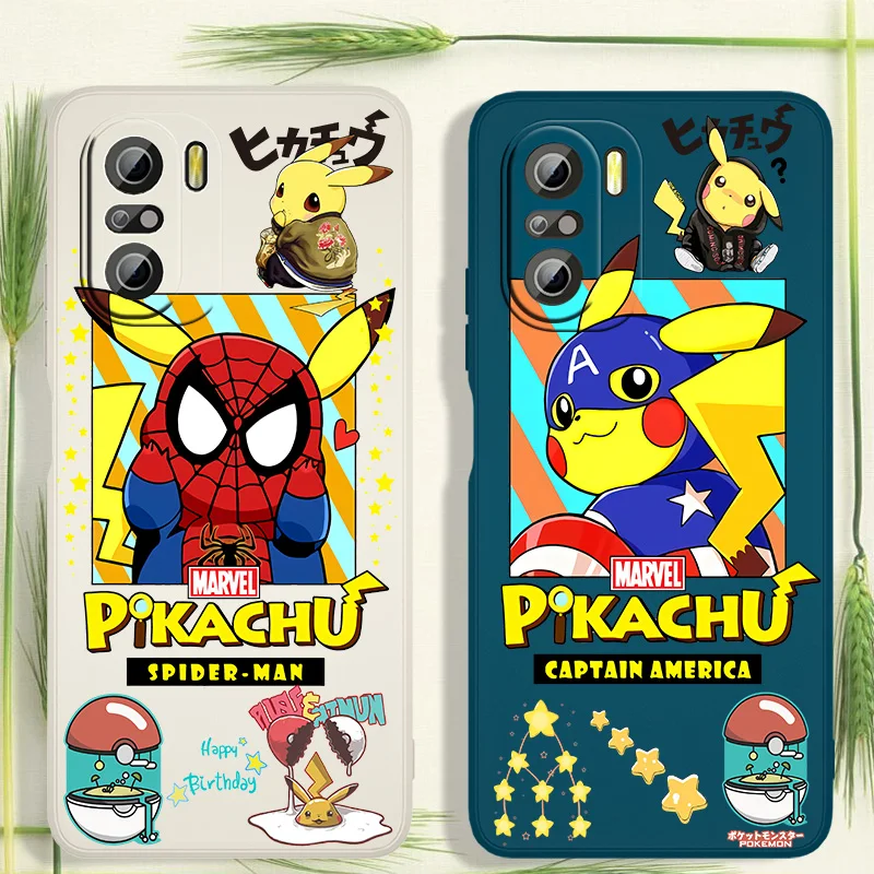 

Good looking Pikachu imitates Marvel For Xiaomi Redmi K50 K40 10X 10 9T 9AT 9A 9C 9 8A 8 7 6A 5A Gaming Liquid Rope Phone Case