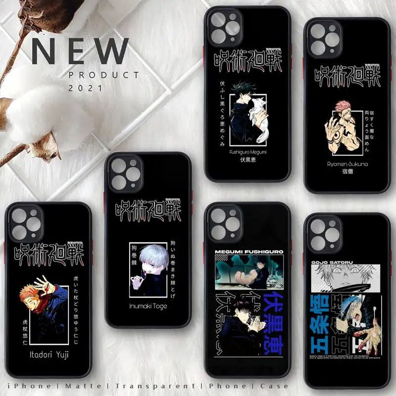 

Jujutsu kaisen anime Phone Case For iphone 13 12 11 8 7 plus mini x xs xr pro max matte transparent cover