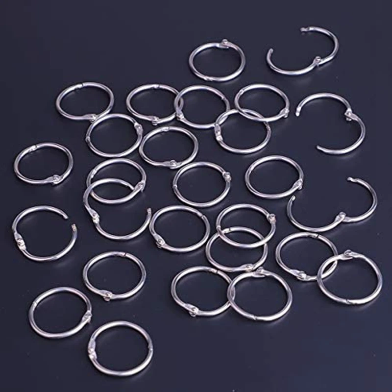 

100Pcs Binder Rings 30Mm Silver Metal Book Rings Loose Leaf Binder Rings Index Cards Cue Cards Revision Cards Rings