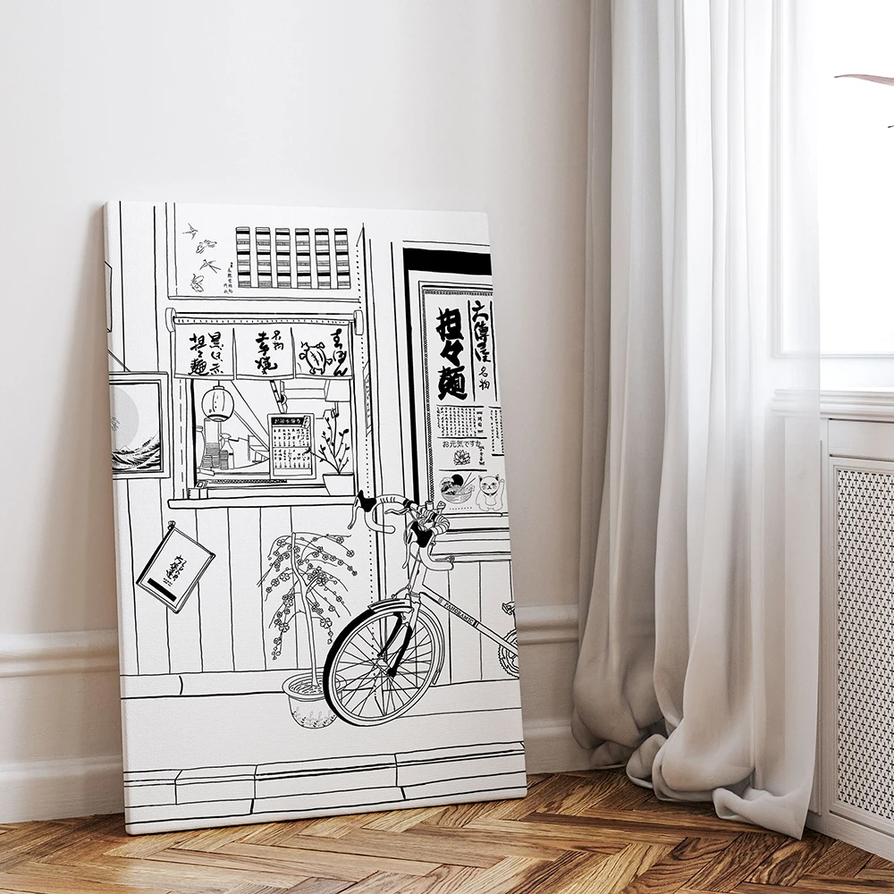 Японский уличный ретро-постер Hokusai Wave 90-х с изображением Киотского лапши постер