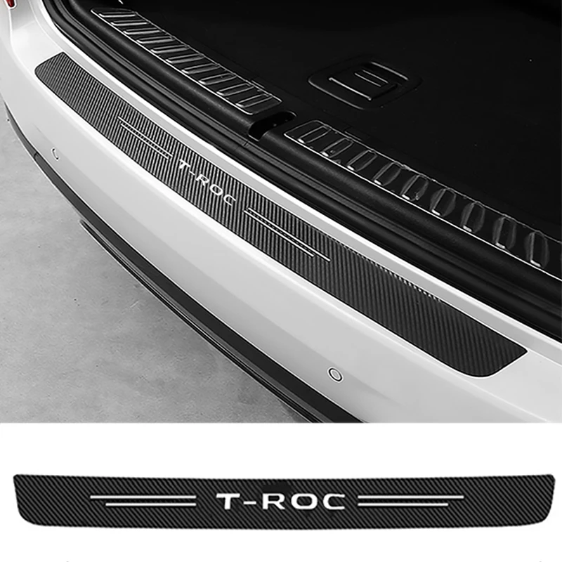 Наклейка на заднюю дверь автомобиля, декоративная лента против царапин, защитная пленка для Volkswagen T-Roc Logo TROC Polo Golf, интерьер автомобиля