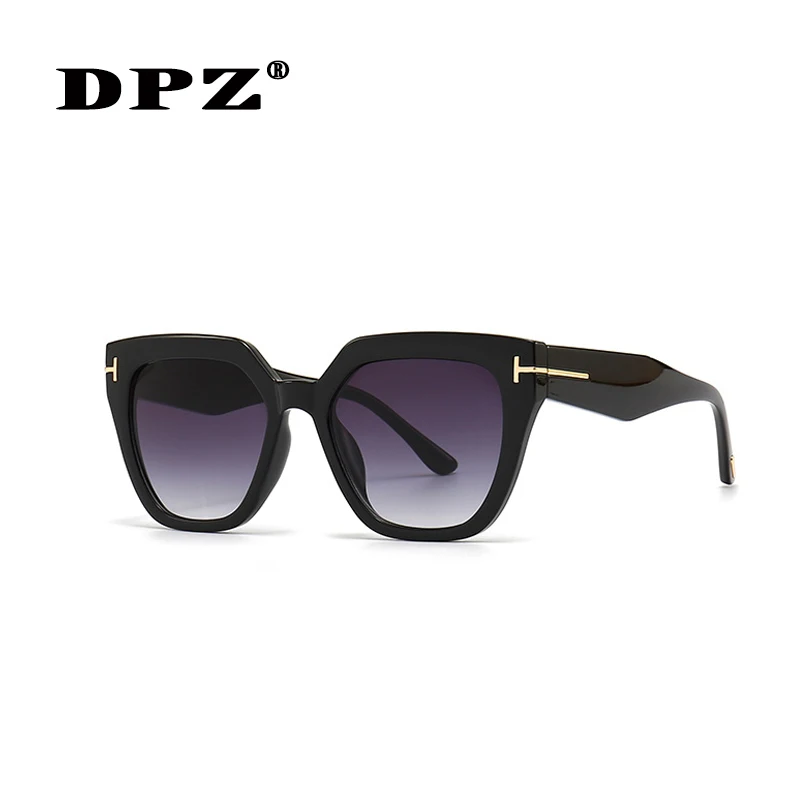2023 NWE TOM  oversized sunglasses women men  black shades sexy gradient sunglasses  luxury  brand decoration UV400