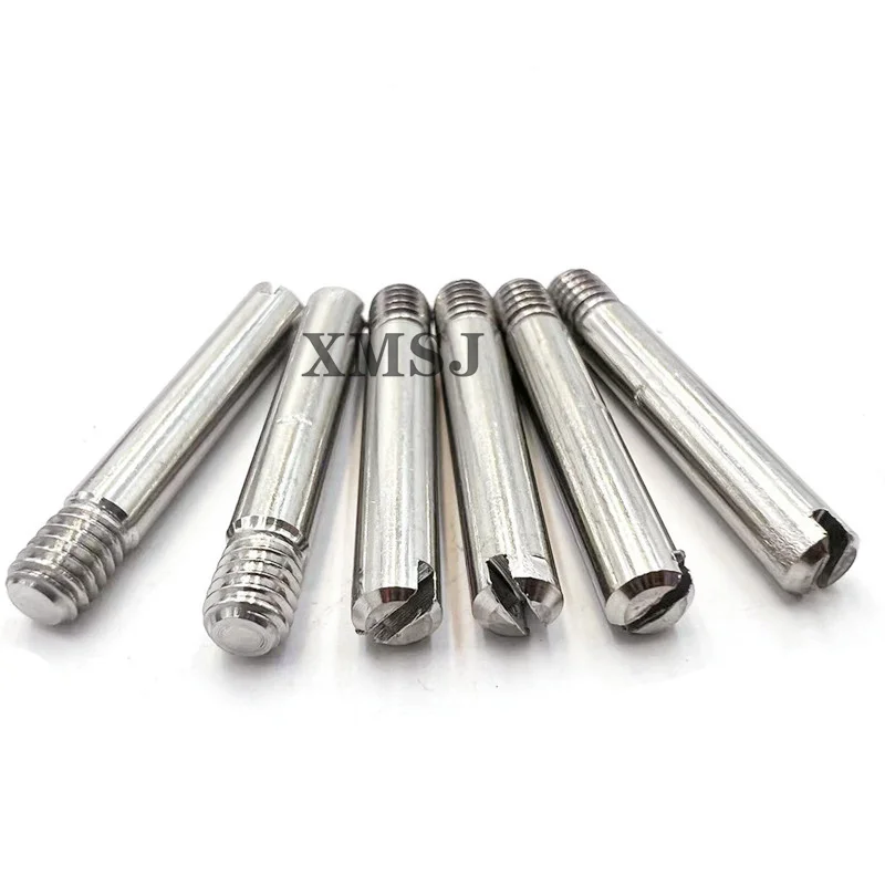 

304 stainless steel GB878 Cylindrical pin with external thread one word chamfer positioning pin M2M2.5M3M4M5M6M8M10