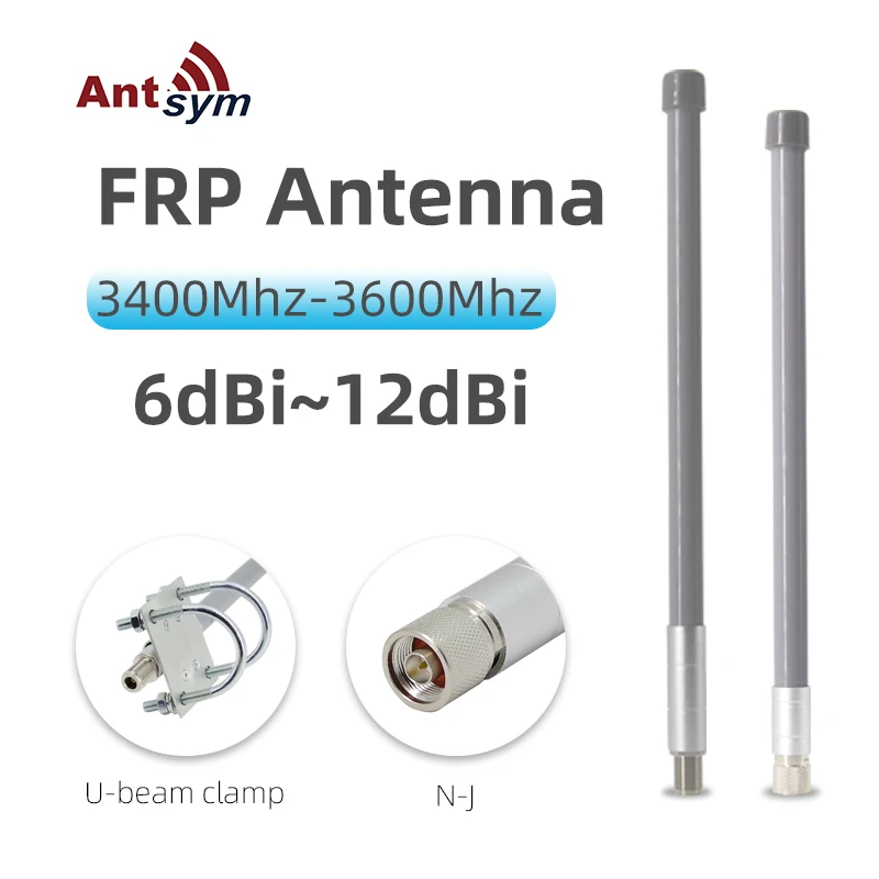 3400-3600 MHz Antenna Omni Directional Waterproof Fiberglass Outdoor Antenna for Wireless  Signal Communication