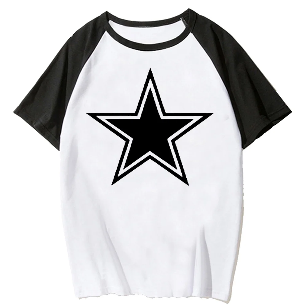 Топ с принтом звезд Женская комиксная футболка японская одежда для девочек