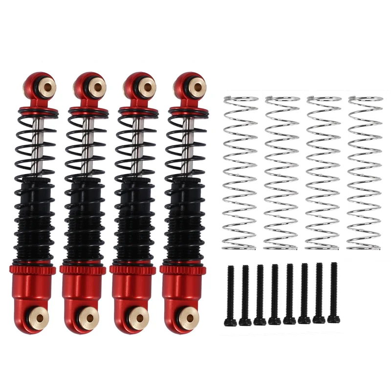 

4Pcs Metal Shock Absorber 40MM Oil Damper for Axial SCX24 C10 JLU Gladiator Bronco 1/24 RC Crawler Car Upgrades,Red