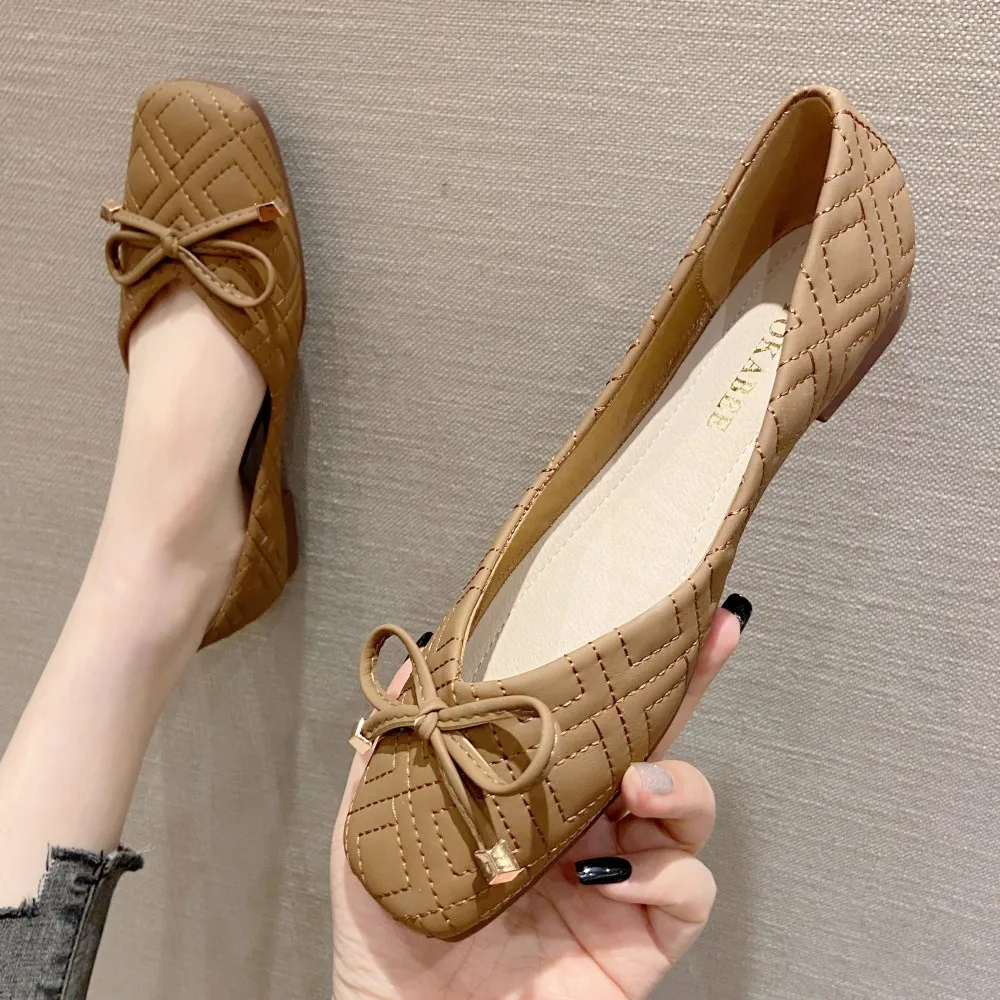 NEW Fashion Brand Womens Ballet Flat Shoes 2022 Spring Summer Bowtie Soft Office Ladies Work Driving Shoes Casual Loafers