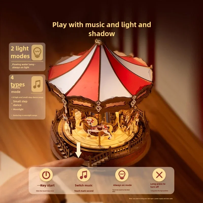 Музыкальная шкатулка-карусель с анимацией музыкальная шкатулка ручной работы