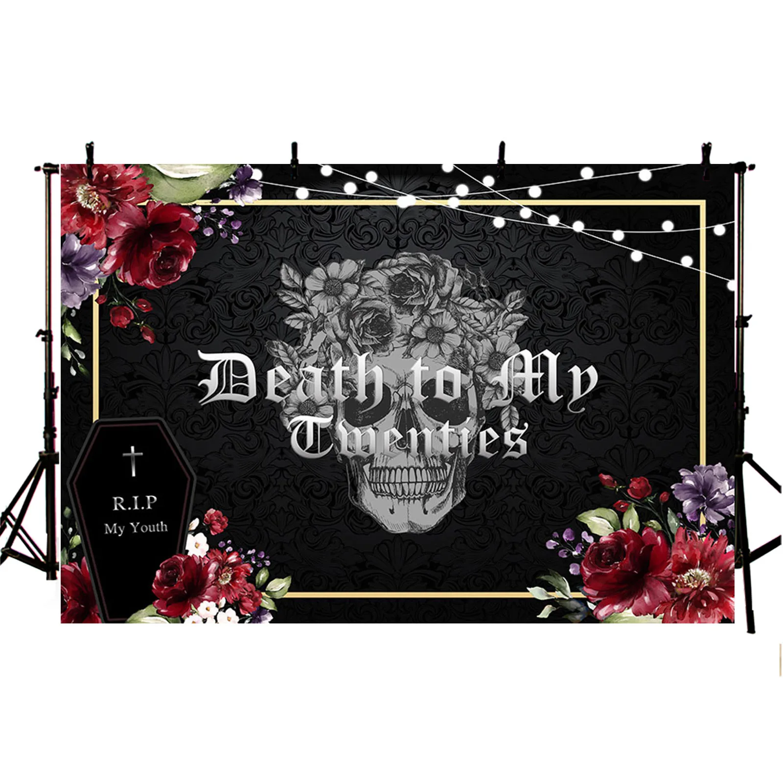 Фон для фотосъемки с надписью Death to My Twenty