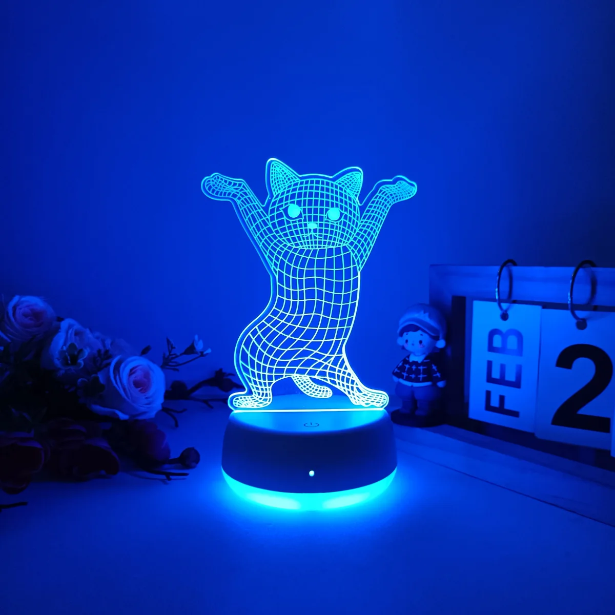 

Ночник кошка 3D градиентный USB