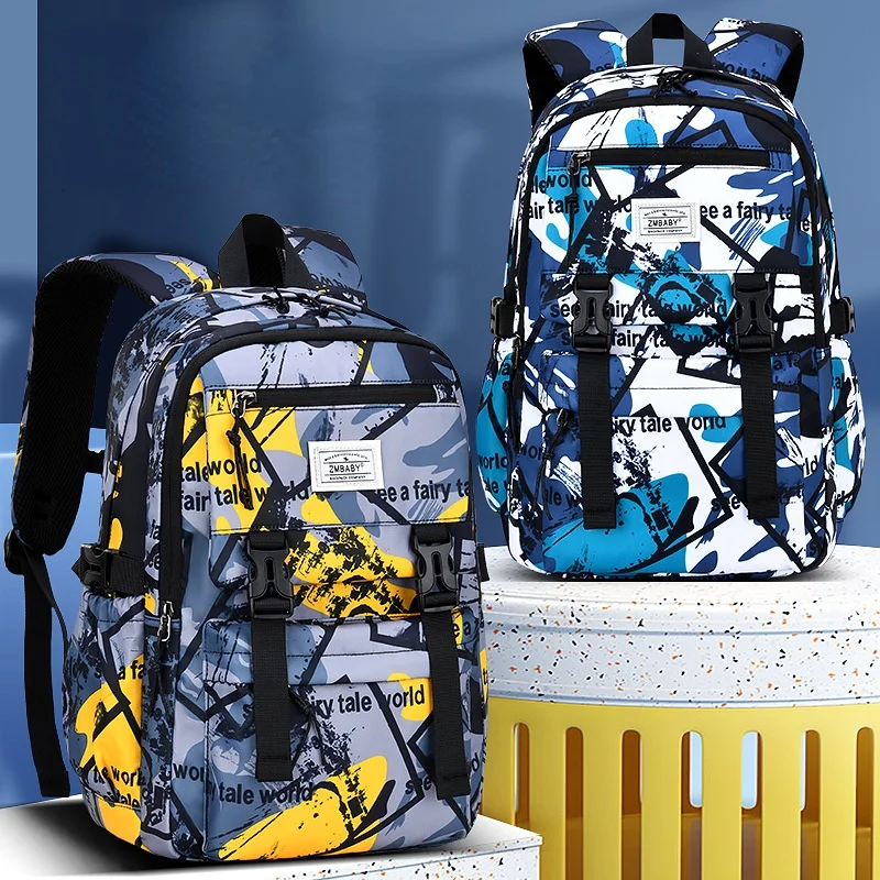 Grade 1-6 Primary Boy Camouflage Cool Backpacks for Travel New Children Students Large Capacity Fashion Lightweight Schoolbags