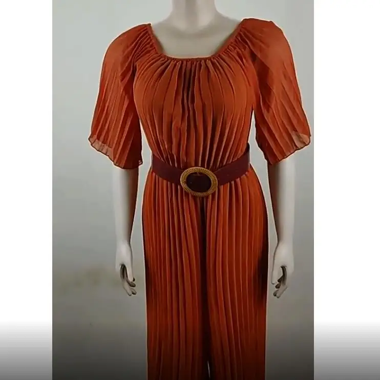 Sexy Off Shoulder Jumpsuit Women Loose Pleated High Waist Half Sleeve Fashion Party Clubwear Night Club Female Playsuits 2023