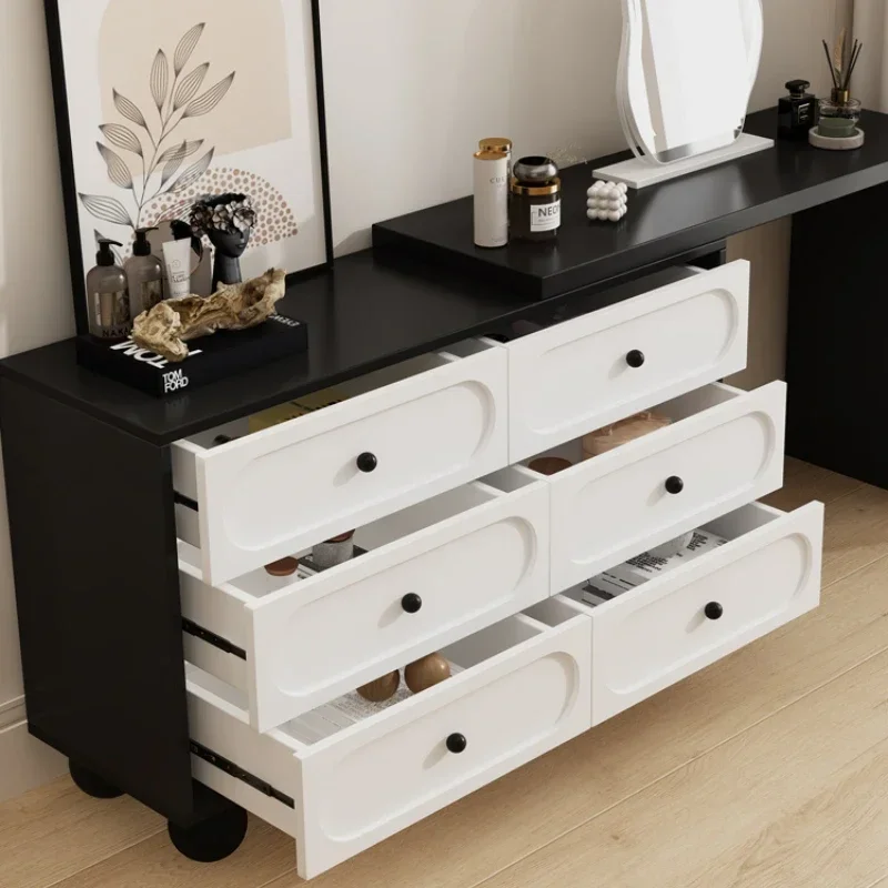 Туалетный столик с ручкой дизайн черный глянцевый туалетный шкаф для хранения