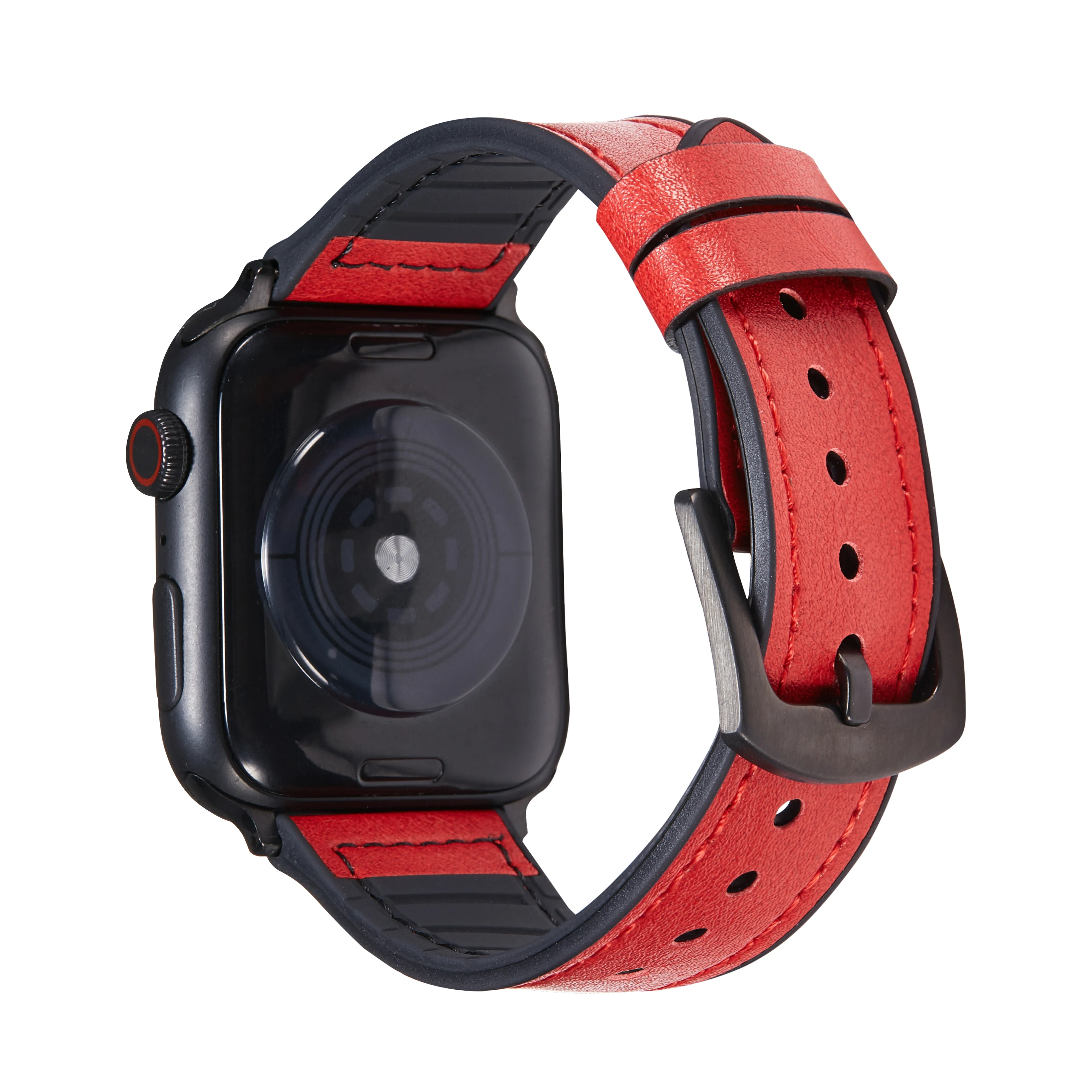 New Arrival Soft Silicone and Leather Watch Band Wristband For Apple watch strap