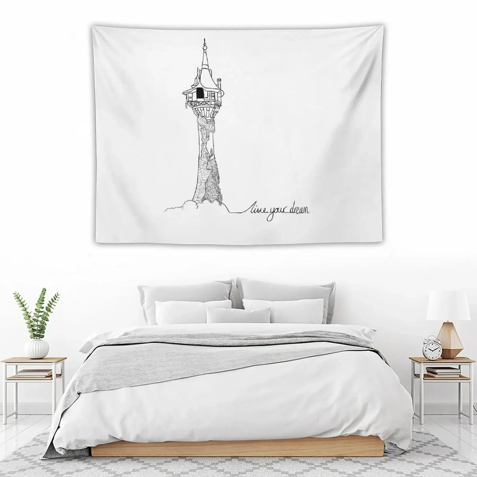 Гобелен с надписью Live Your Dream красивый декор эстетика комнатный гобелен
