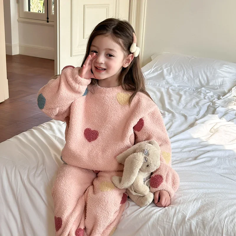 2024 милая теплая композитная хлопковая бархатная домашняя одежда с вышивкой и