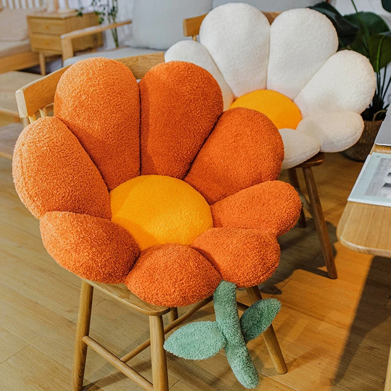 

Ins Flower Pillow Office Chair Lumbar Back Cushion Cute Plush Sofa Throw Pillows Soft Elastic Decor Cushions 틈새쿠션