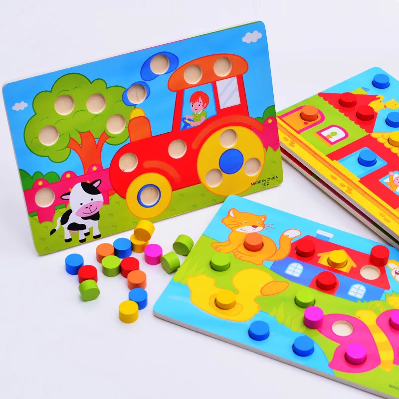 

3D Wooden Puzzle Jigsaw Toys Montessori Wood Toys Cartoon Tangram Game Kids Early Educational Learning Toys for Children Gifts