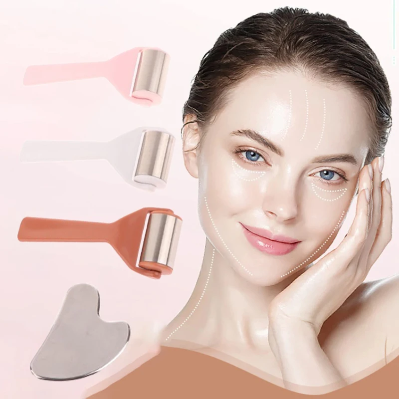 2 шт. ролик для льда лица из нержавеющей стали металлический набор инструментов