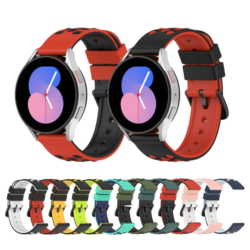 

20mm silicone band for samsung galaxy watch 5 pro/5 40mm 44mm silicone sport strap for samsung galaxy watch 4 40 44 42 46mm