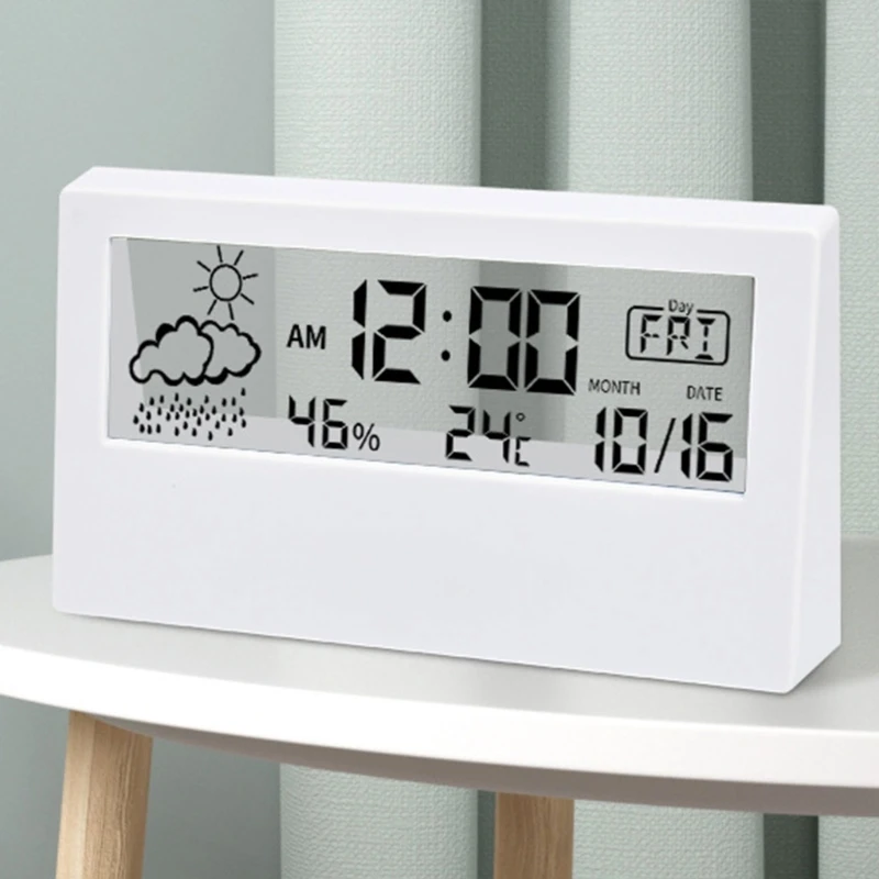 367A Большие цифровые настенные часы Температура Влажность Неделя Дисплей