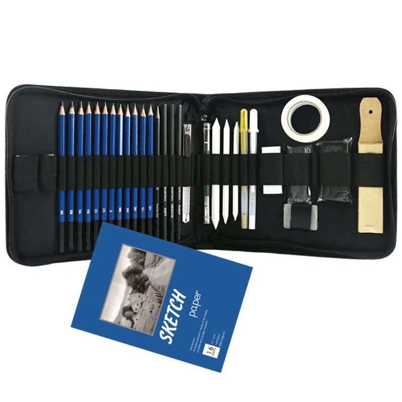

2022 New 36pcs Drawing Sketch Pencils Set Charcoal Pencil Eraser Art Craft Painting Kit