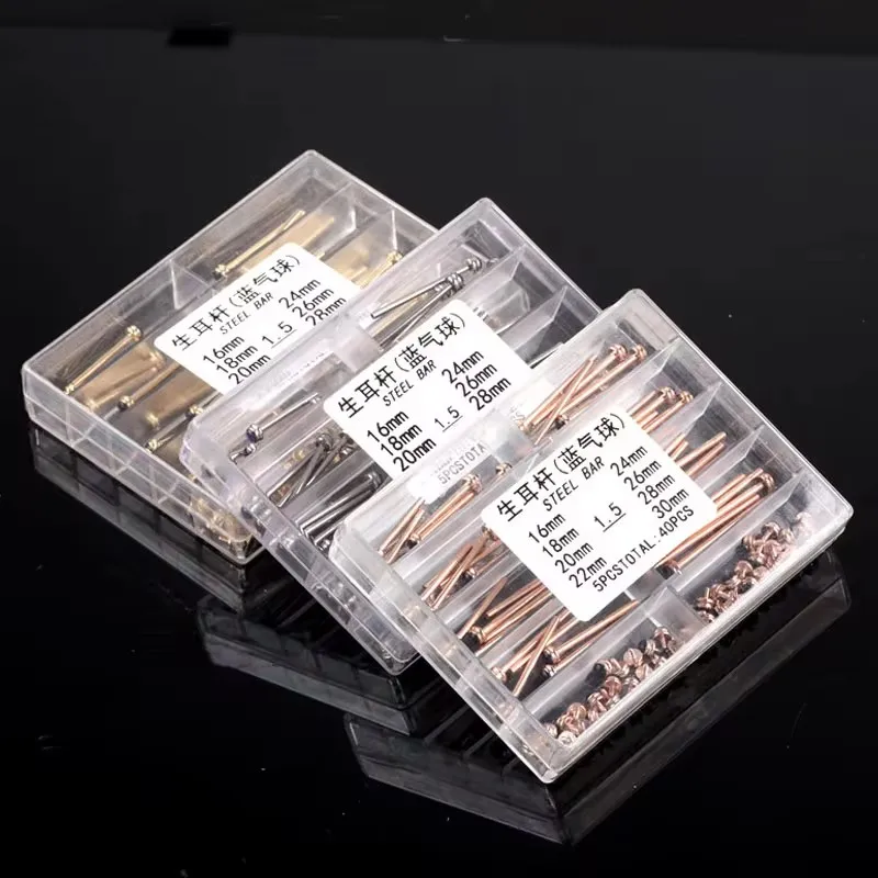 Стальная пружинная штанга из розового золота/серебра/Yelllow с винтовым креплением