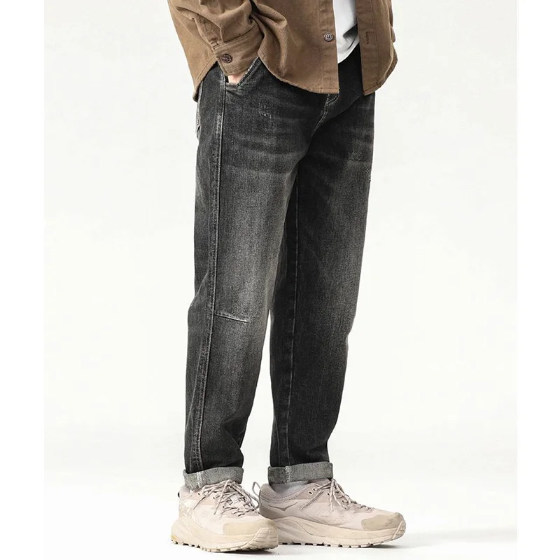 Men Clothing Straight Loose Cylinder Jeans Versatile Comfortable Black Harun Large Trousers Women 2022 Autumn and Winter New