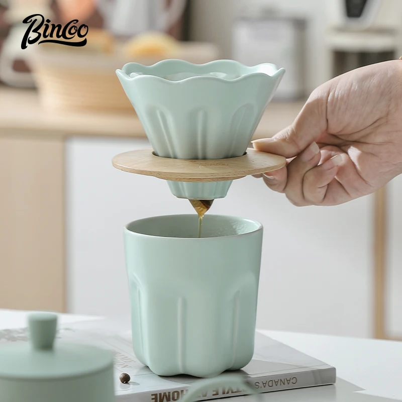 Керамический кофейный сервиз Bincoo Petal для ручного приготовления изысканная