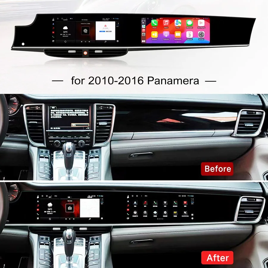 12 3-дюймовый + 11 4-дюймовый двойной экран Carplay для Porsche Panamera 970 2010-2016 обновленный