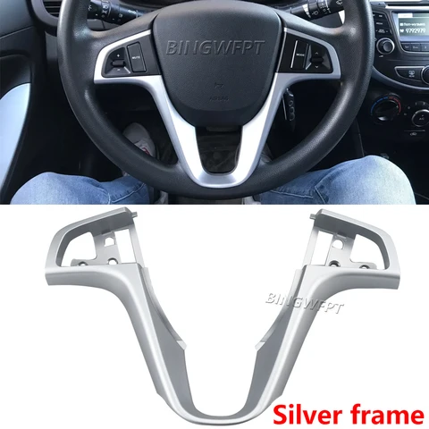 Бесплатная доставка, автомобильная кнопка управления аудиосигналом на руль, рамка для Hyundai VERNA SOLARIS, Высококачественная панель переключателя рулевого колеса